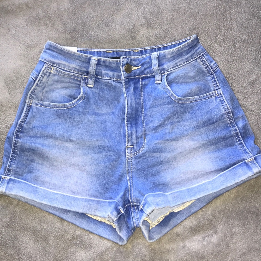 High waisted jean shorts